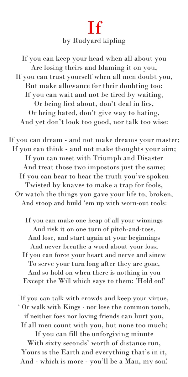 If Rudyard Kipling Poem
